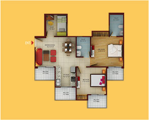 2 BHK Apartments in Greater Noida west - 1080 sq. ft.(Type B)